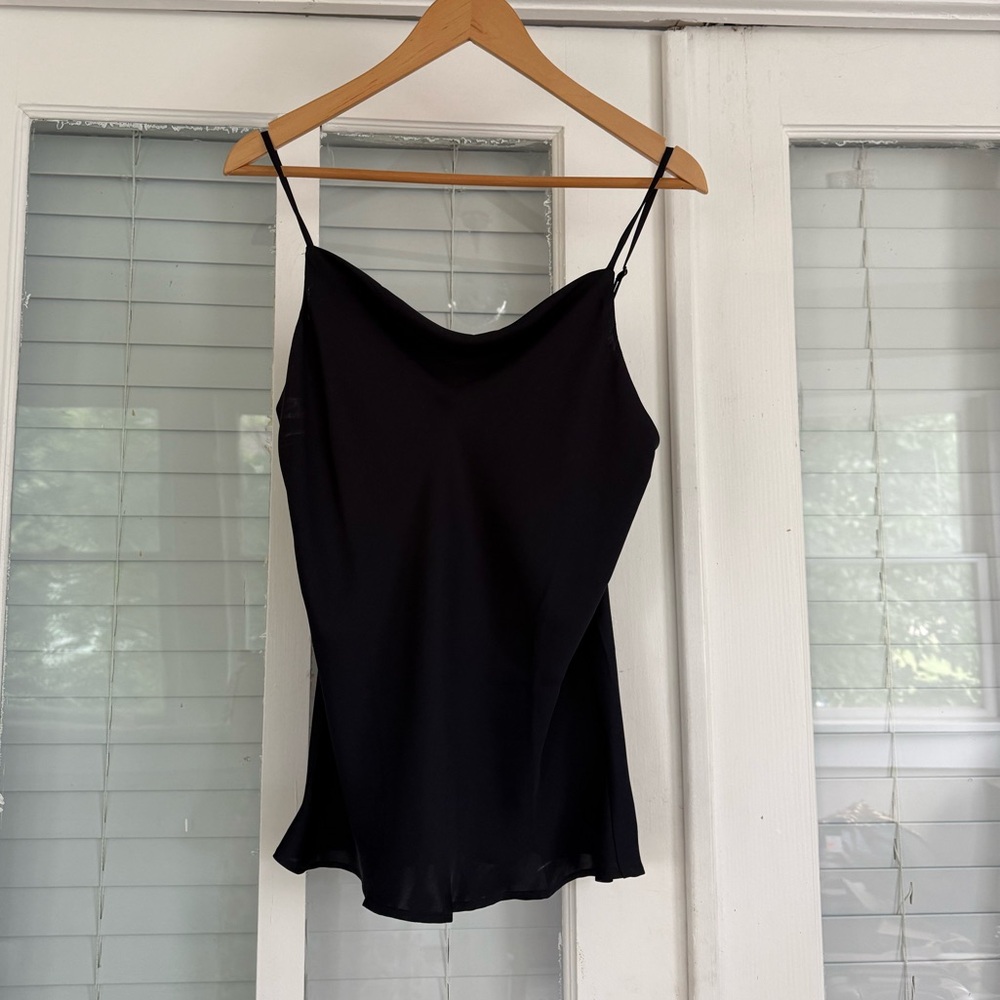 navy loft cowl neck silky tank